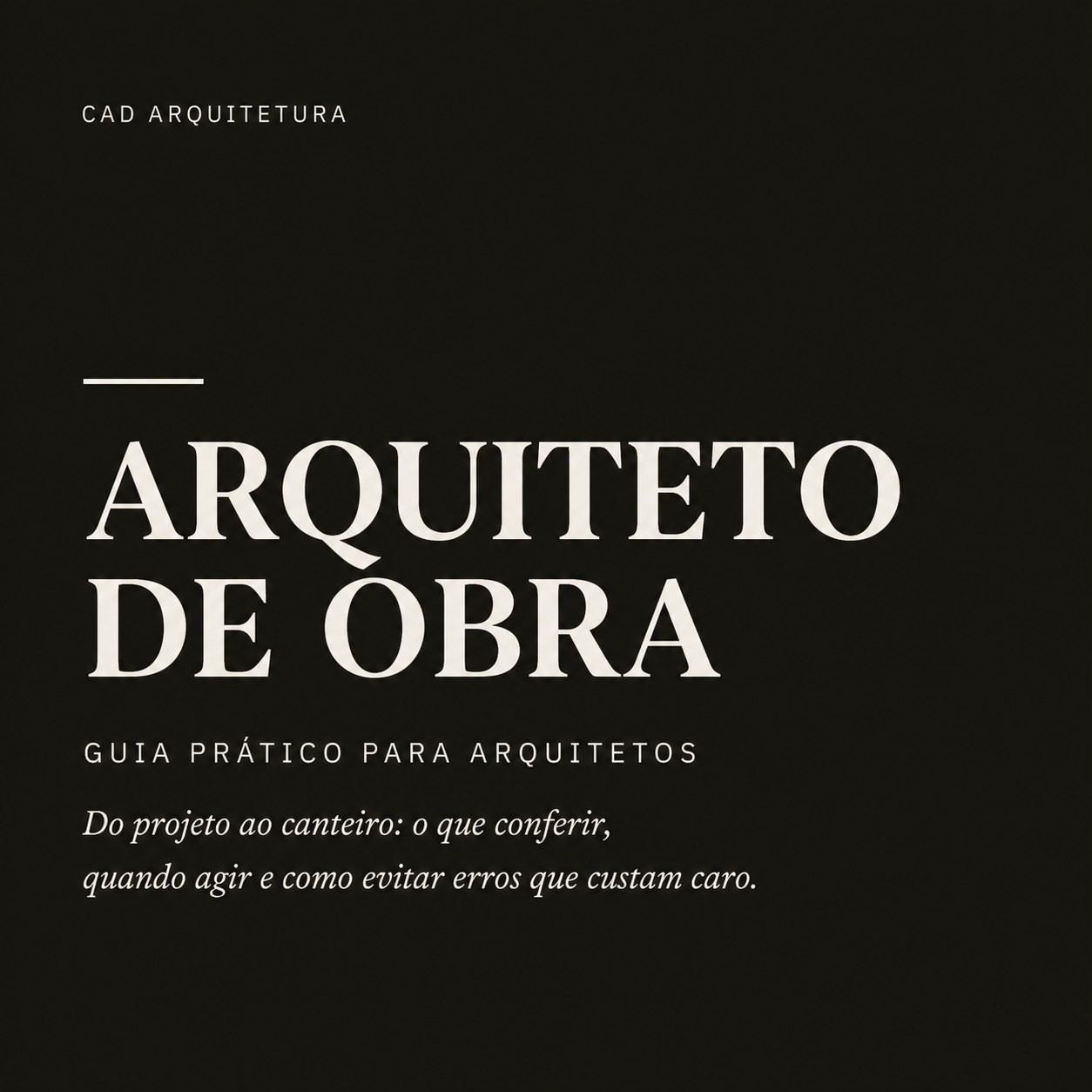 Capa do eBook Arquiteto de Obra